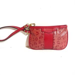 Polo Franco nlyon  & leather strap & trim Red Women's Clutch Wristlet